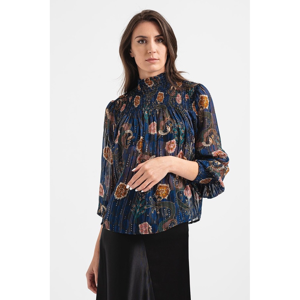 Scotch & Soda Long Sleeve Metallic Detail Top